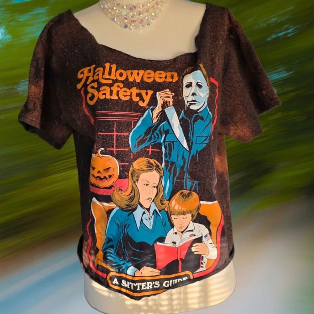 Halloween Safety Cropped Shirt